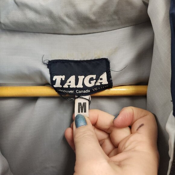 Vintage Taiga Jacket Mens Medium Blue Hooded - Picture 7 of 11